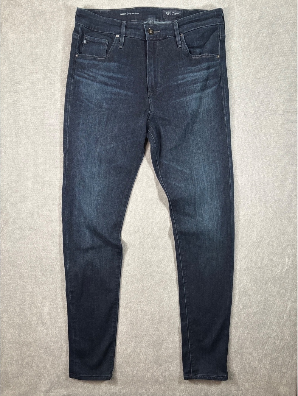 AG Adriano Goldschmied size 31 Farrah High-Rise Skinny Jeans in Dark Blue - Slim